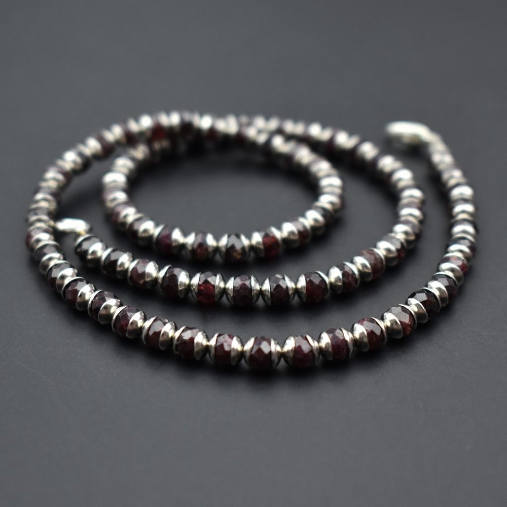 Dainty burgundy garnet necklace, unusual tiny gemstone crystal choker